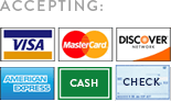 Credit cards accepted on site!